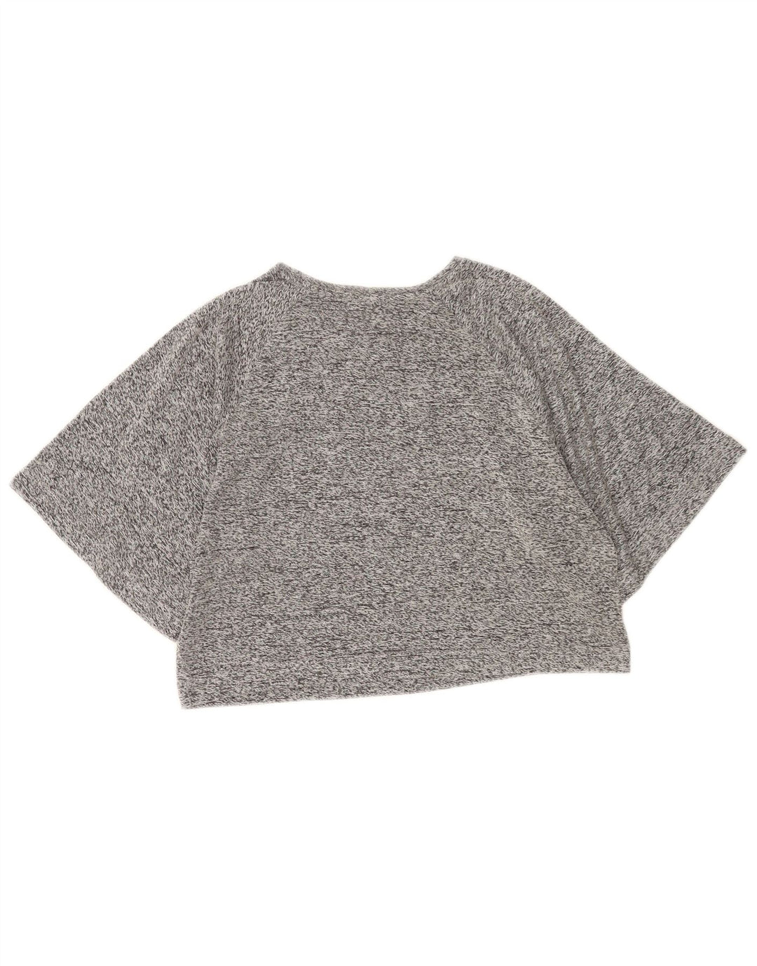 Zara Mujer Crop Camiseta Top UK 44 Gris Medio Moteado