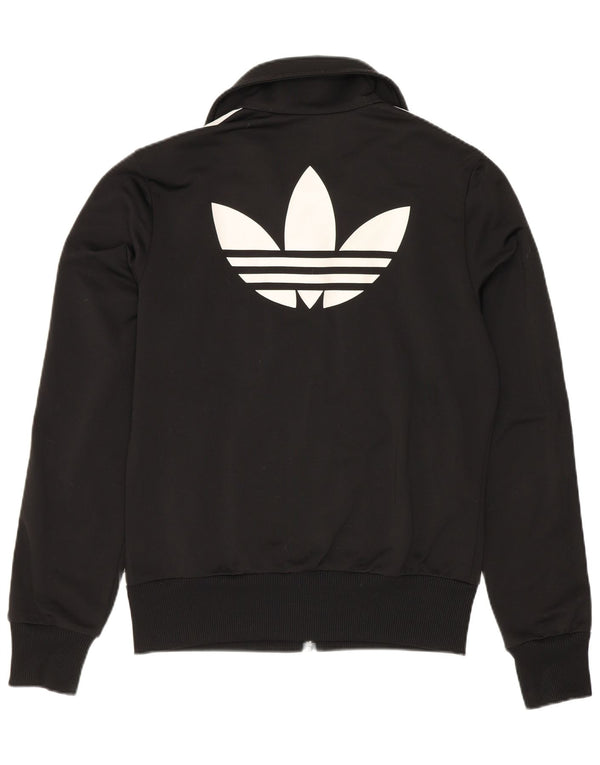Adidas Mujer Gráfico Chándal Top Chaqueta EU 38 Pequeño Poliéster Negro