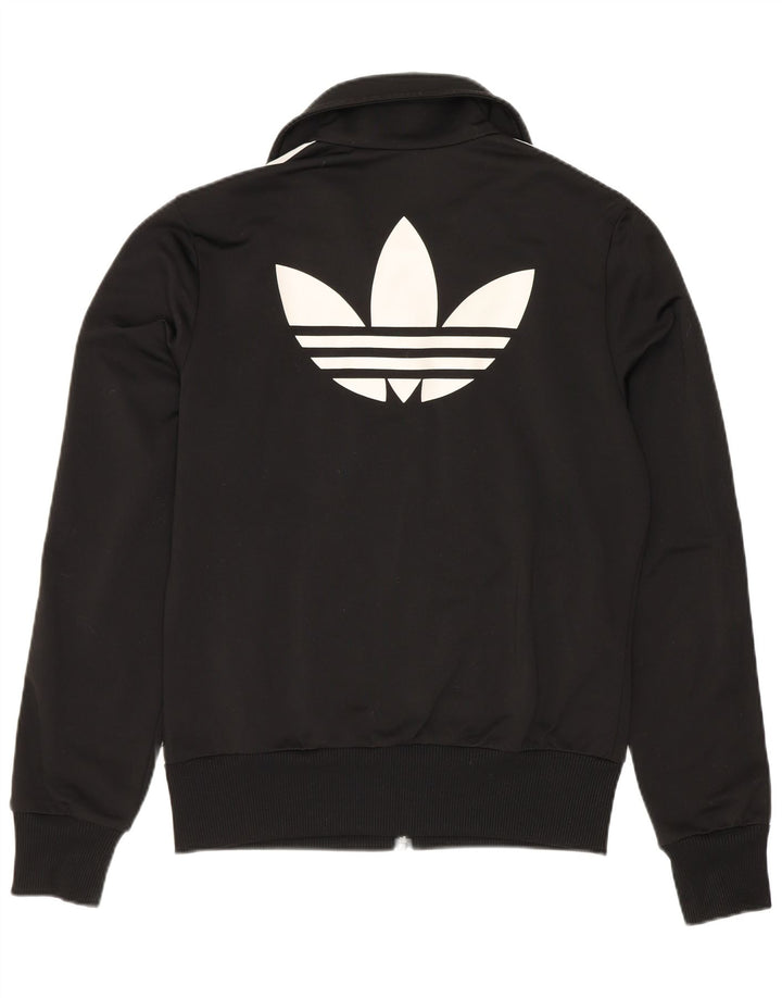 Adidas Mujer Gráfico Chándal Top Chaqueta EU 38 Pequeño Poliéster Negro