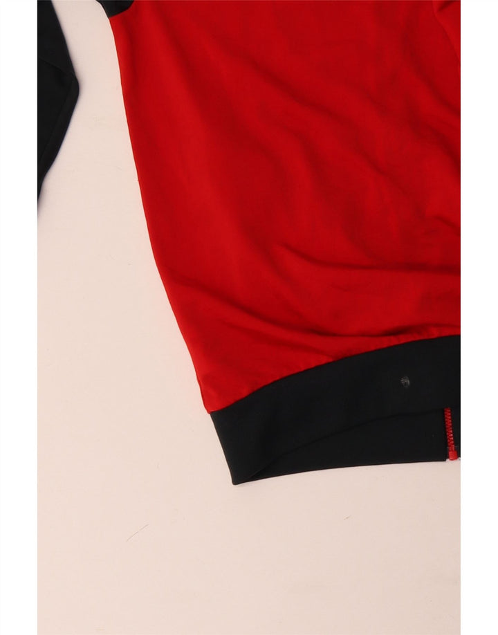 ADIDAS Chaqueta de chándal para hombre UK 40/42 Poliéster con bloques de color rojo mediano