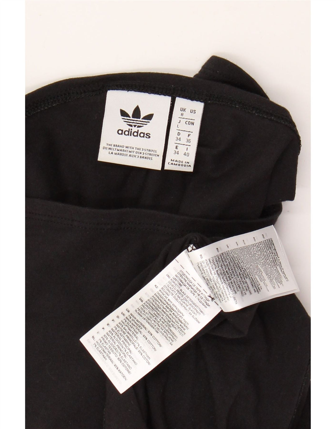 ADIDAS Vestido de manga 3/4 con hombros descubiertos para mujer UK 8 Pequeño Algodón negro