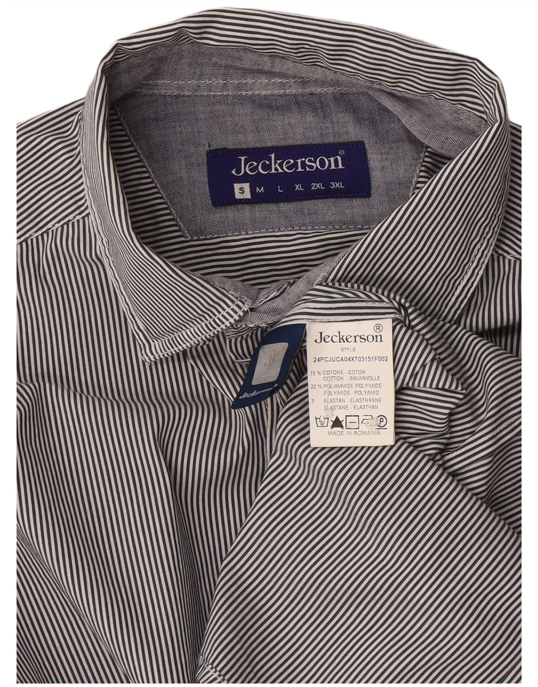 Camisa de hombre Jeckerson pequeña de algodón a rayas azules
