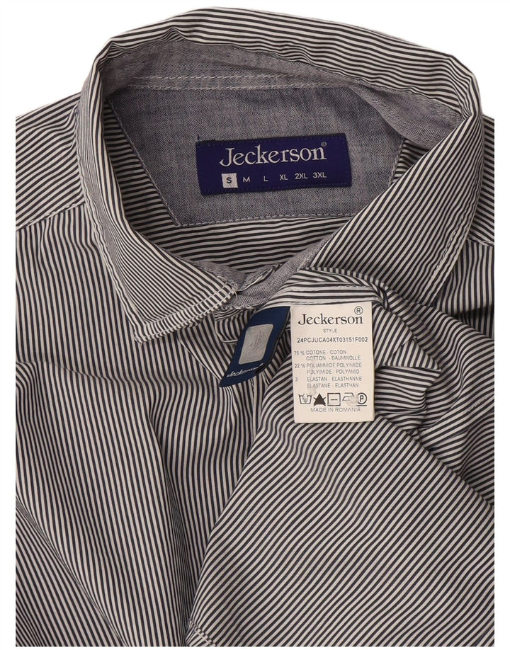 Camisa de hombre Jeckerson pequeña de algodón a rayas azules