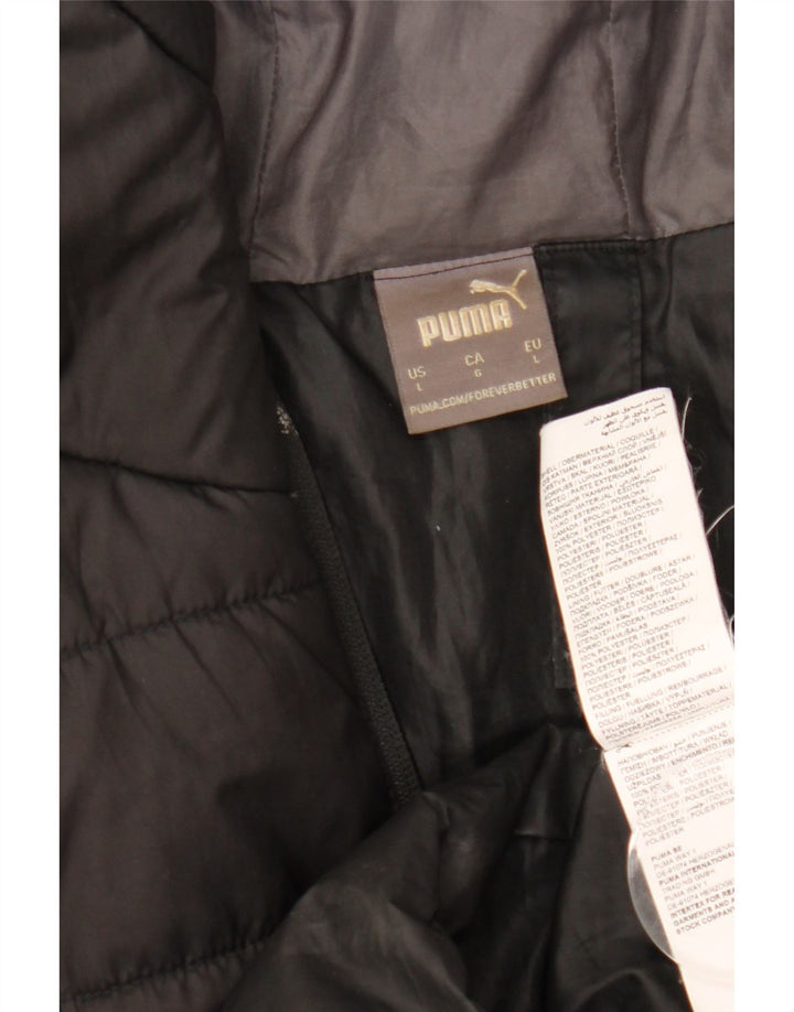 Puma Chaqueta acolchada con capucha para hombre UK 40 Large Poliéster negro