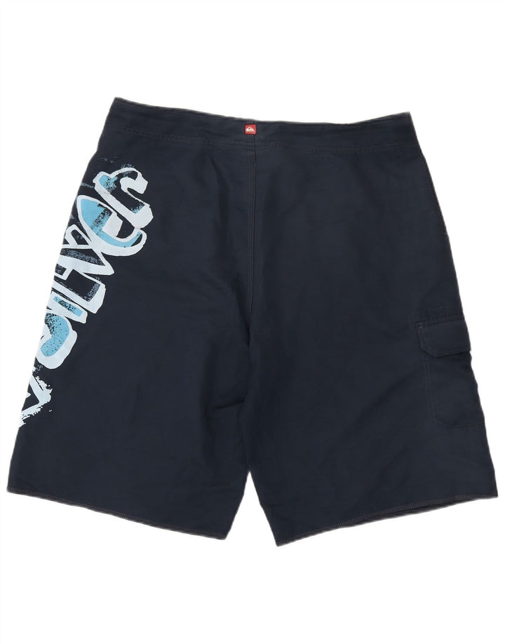 Quiksilver Bañador con gráfico para hombre, talla grande, poliéster azul marino