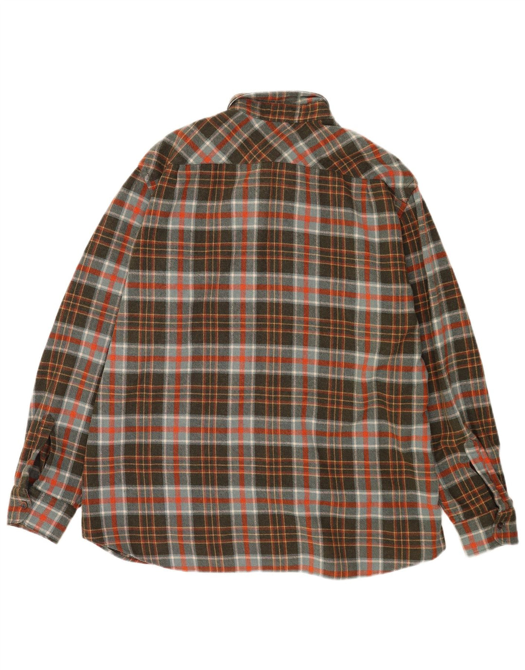 Vintage hombres leñador franela camisa XL Khaki Check