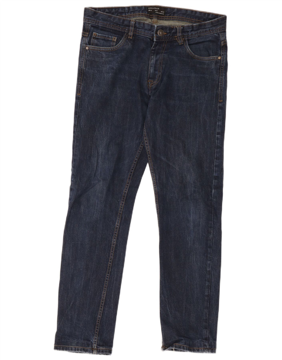 Zara Mens Slim Jeans EU 40 Medium W32 L29 Azul Marino Algodón