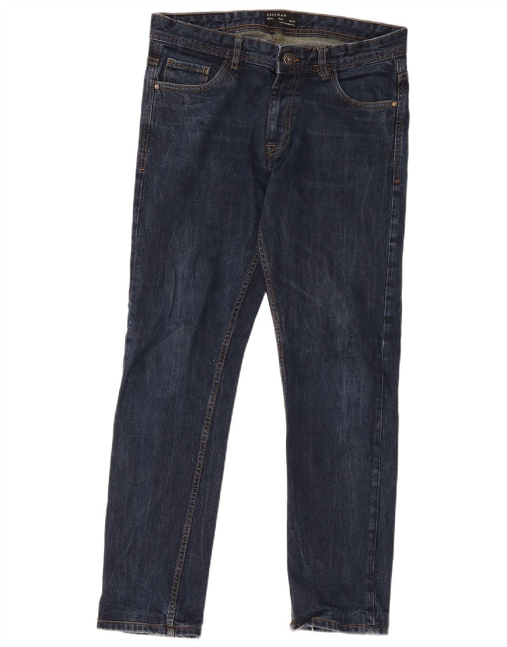 Zara Mens Slim Jeans EU 40 Medium W32 L29 Azul Marino Algodón