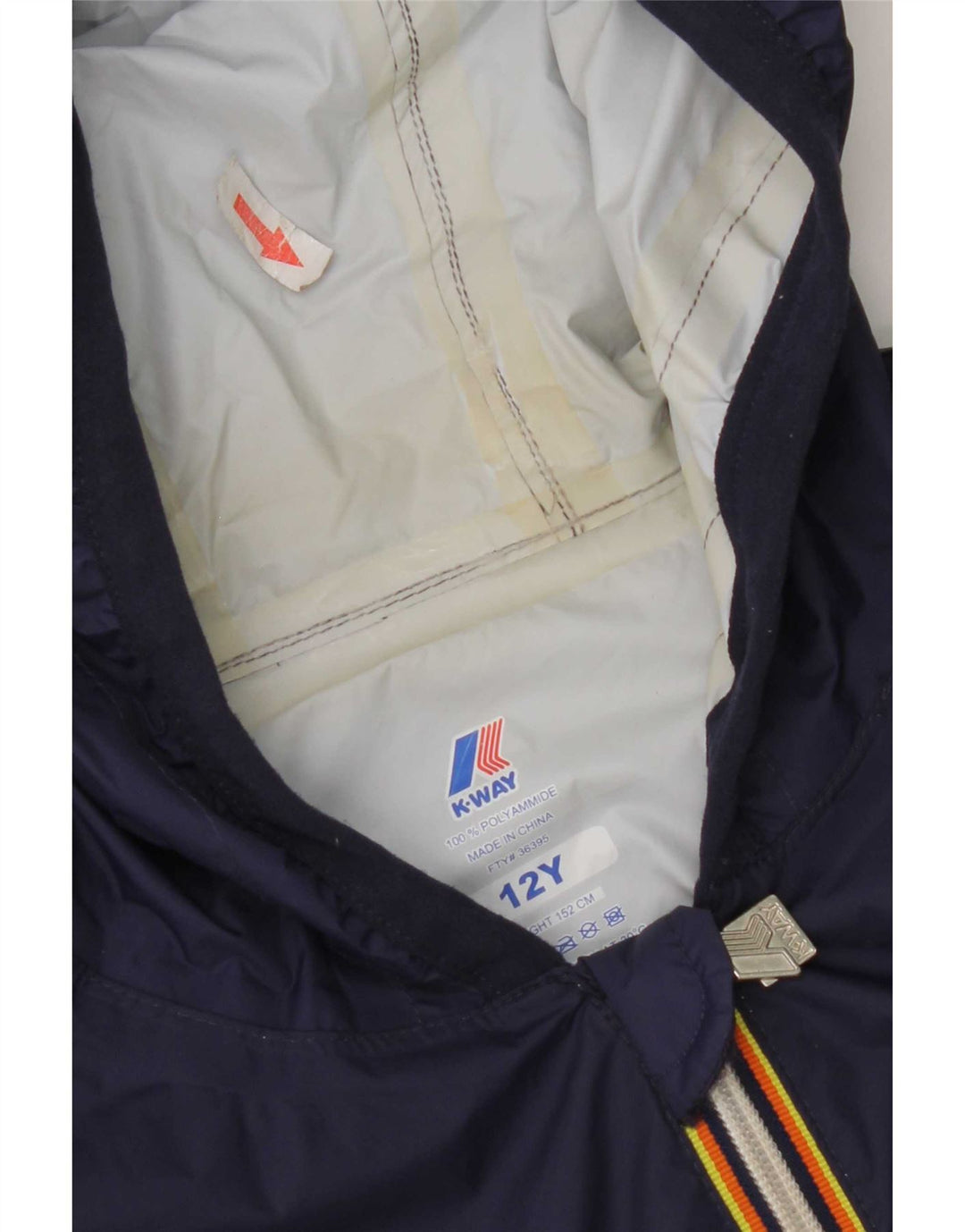 K-Way Chubasquero con capucha para niños 11-12 años Nylon azul marino