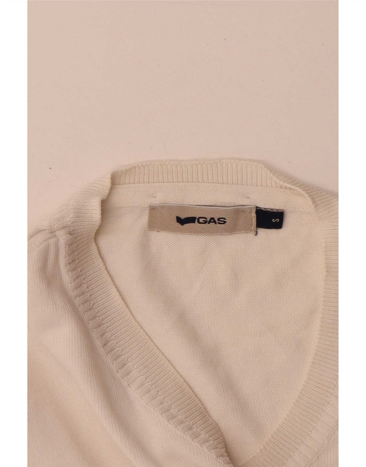 Gas Jersey con Cuello en V para Hombre Pequeño Blanco