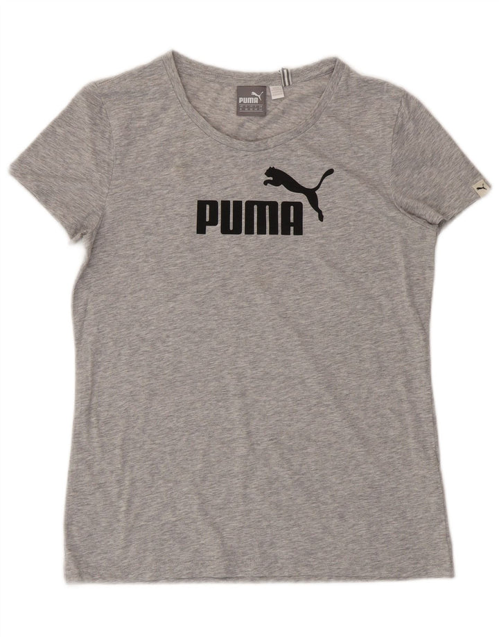 Puma Camiseta gráfica para mujer Top UK 12 Poliéster gris medio