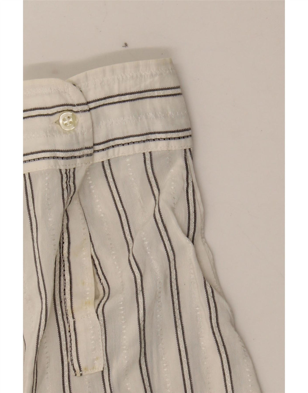 STEFANEL Mens Shirt XL White Striped Acrylic Vintage Stefanel and Second-Hand Stefanel from Messina Hembry 