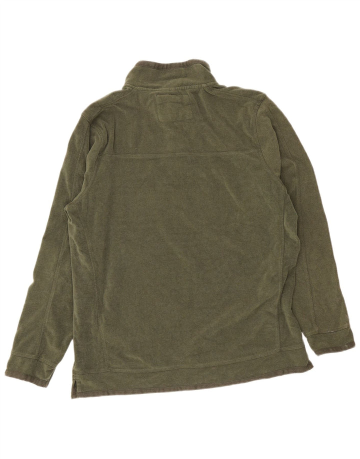 Weird Fish Jersey de forro polar con cuello y cremallera para hombre, poliéster verde grande