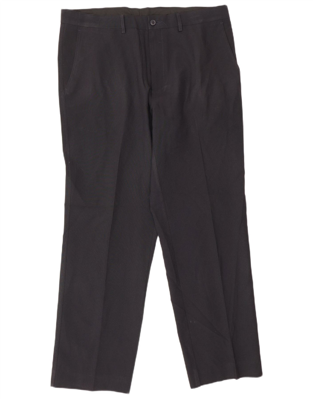 Marks & Spencer Pantalón de traje recto para hombre W36 L31 Poliéster azul marino