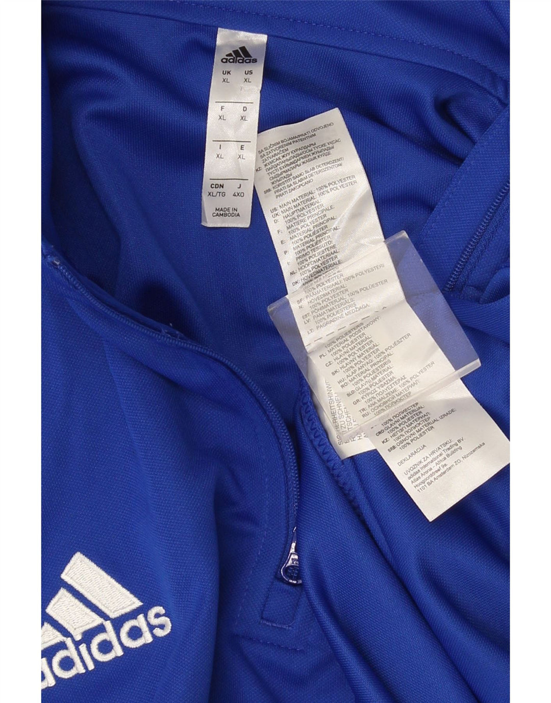 Adidas Mujer Climalite Graphic Zip Neck Top Manga Larga XL Poliéster Azul