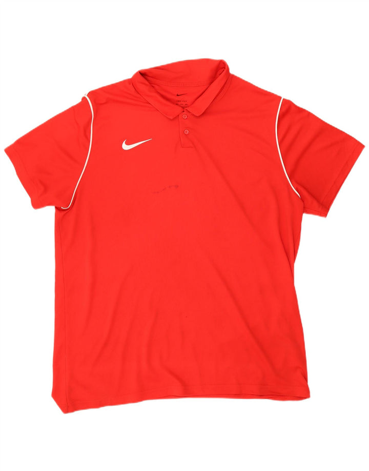 Nike Polo Dri Fit para hombre 2XL Poliéster rojo