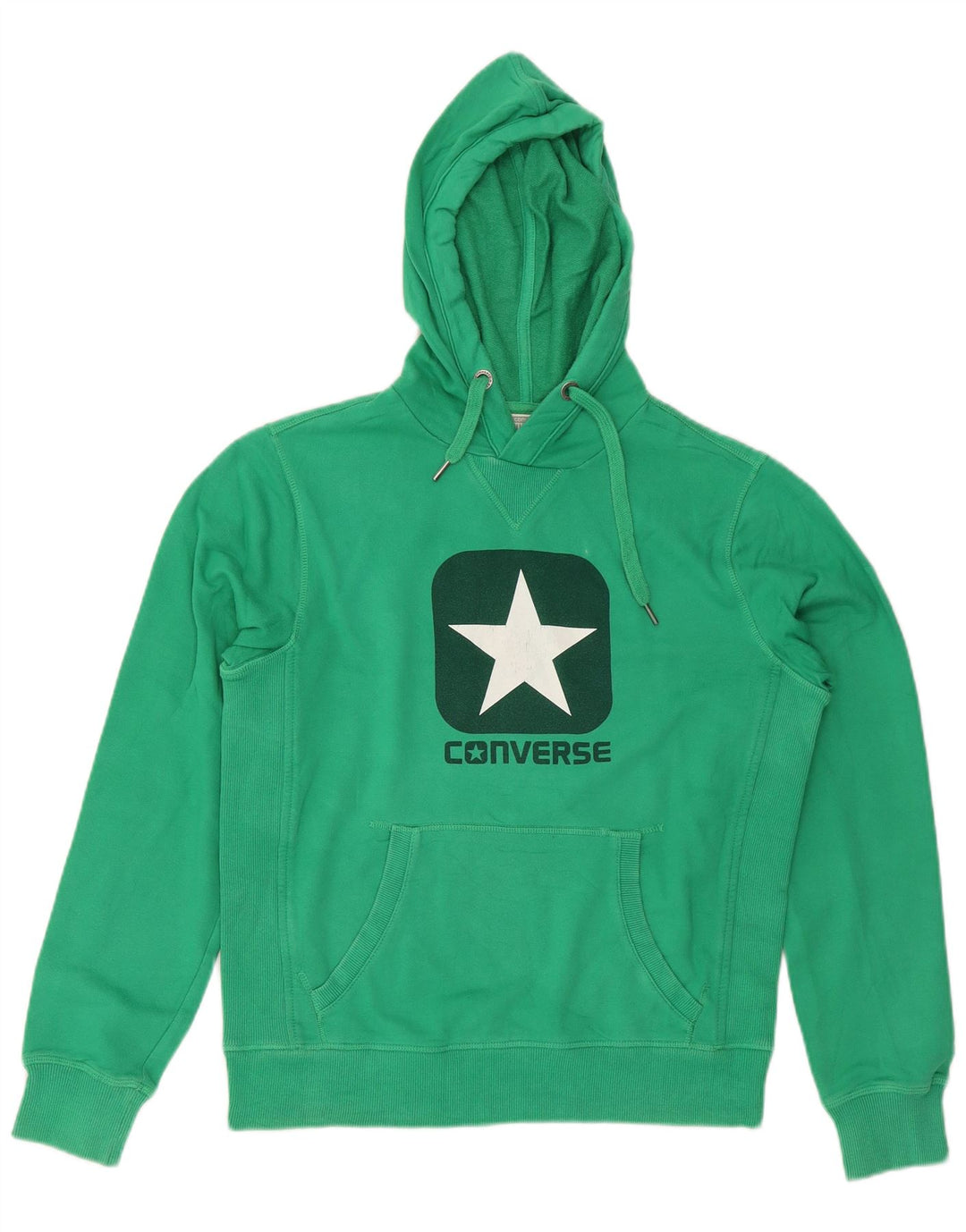Converse Hombre Sudadera Con Capucha Gráfica Jersey De Algodón Verde Medio
