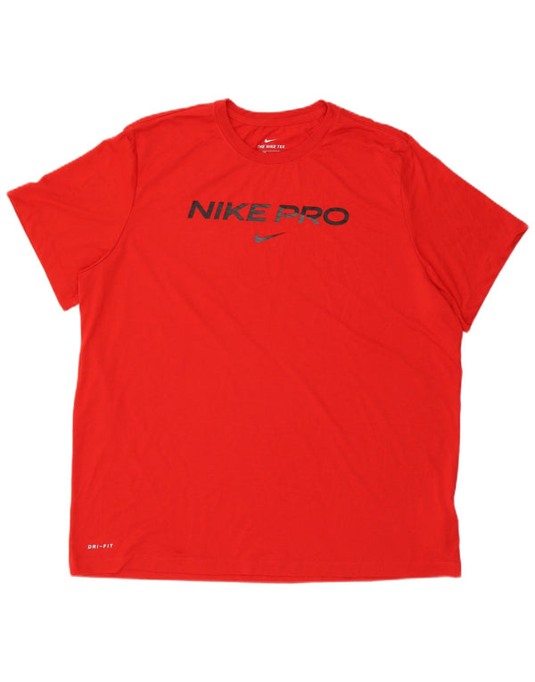 NIKE Camiseta gráfica Dri Fit para hombre Top 2XL Poliéster rojo