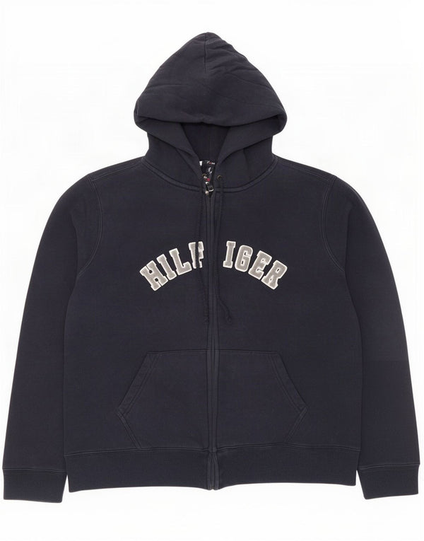 Tommy Hilfiger Sudadera con capucha y cremallera gráfica para mujer UK 40 XL Azul marino