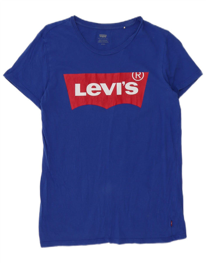 Levi's Camiseta gráfica para hombre Top Small Blue Cotton