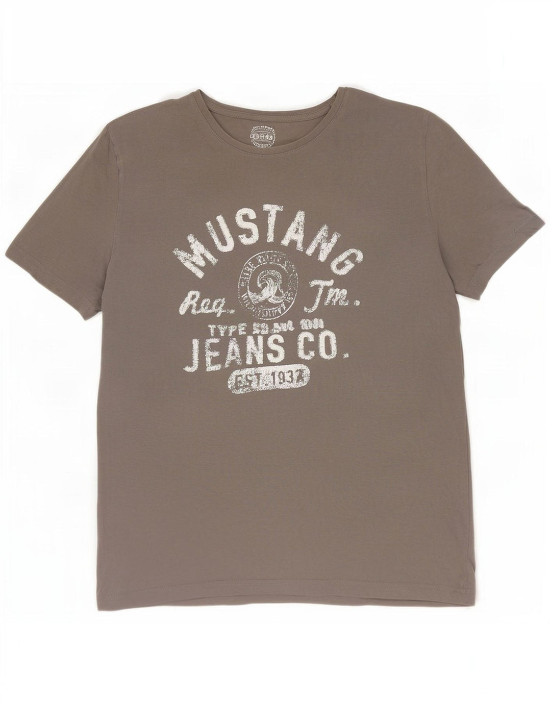 Mustang Camiseta gráfica para hombre Top XL Algodón gris