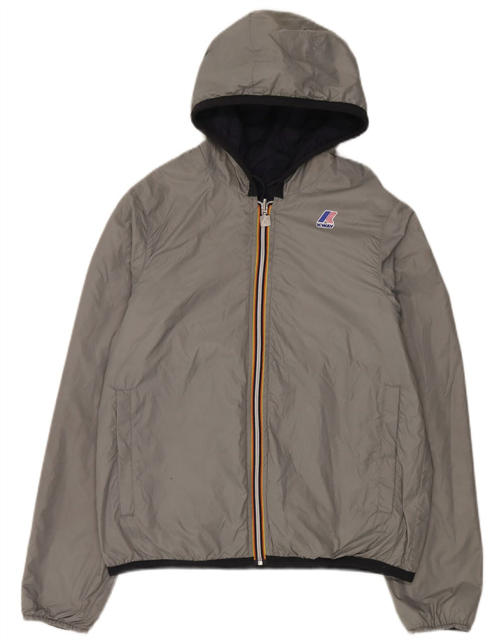 K-Way Chaqueta impermeable reversible con capucha para mujer UK 40 Mediana Azul marino Poliamida