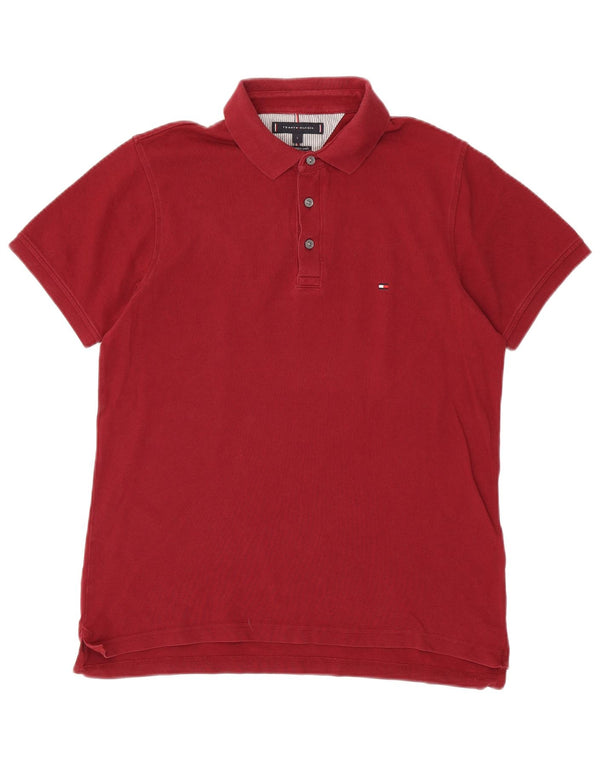 Tommy Hilfiger Polo Slim Fit para hombre de algodón rojo grande