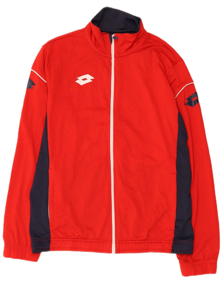 LOTTO Chaqueta superior de chándal con gráfico para hombre Poliéster con bloques de color rojo medio