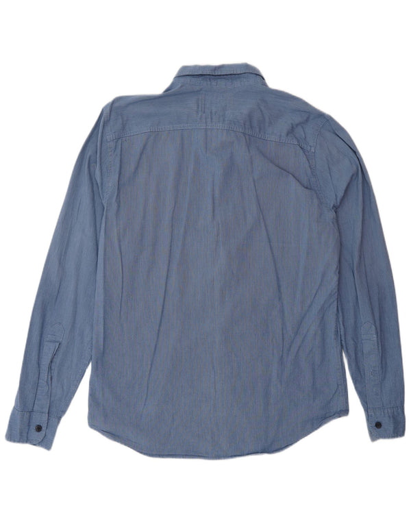 Camisa Hollister Hombre Musculosa Algodón A Rayas Azul Grande