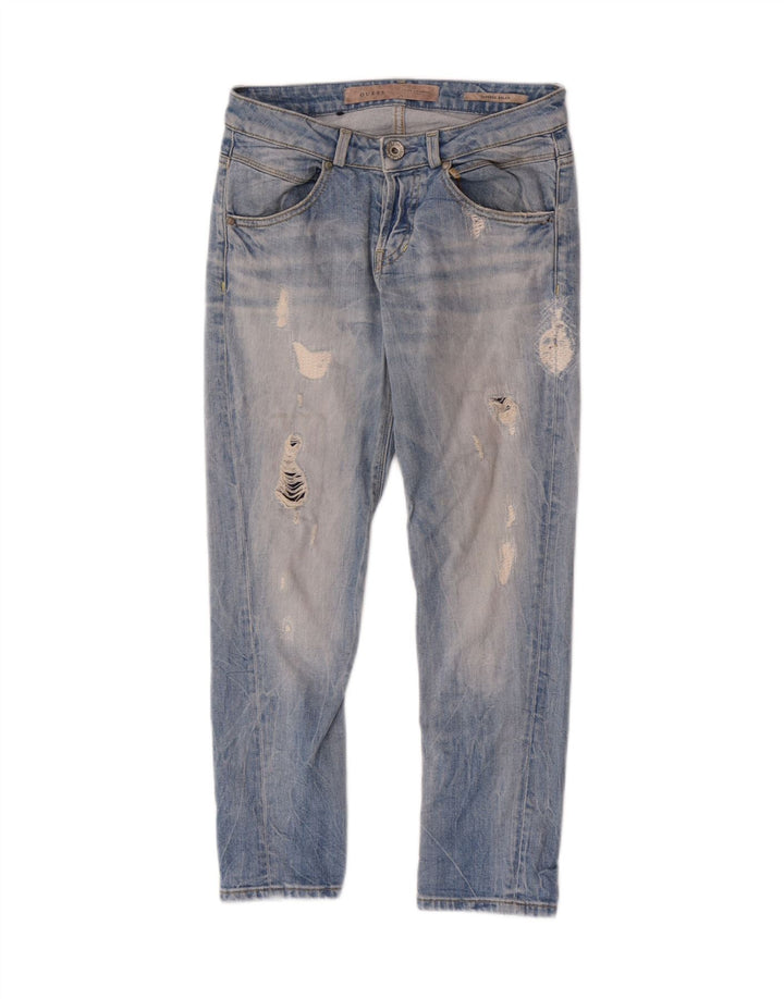 Guess Vaqueros Slim Desgastados Mujer W26 L24 Algodón Azul