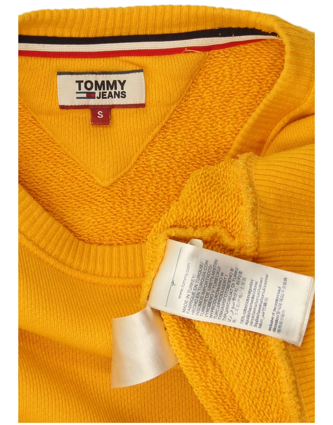 TOMMY HILFIGER Sudadera extragrande para mujer UK 10 Small Yellow