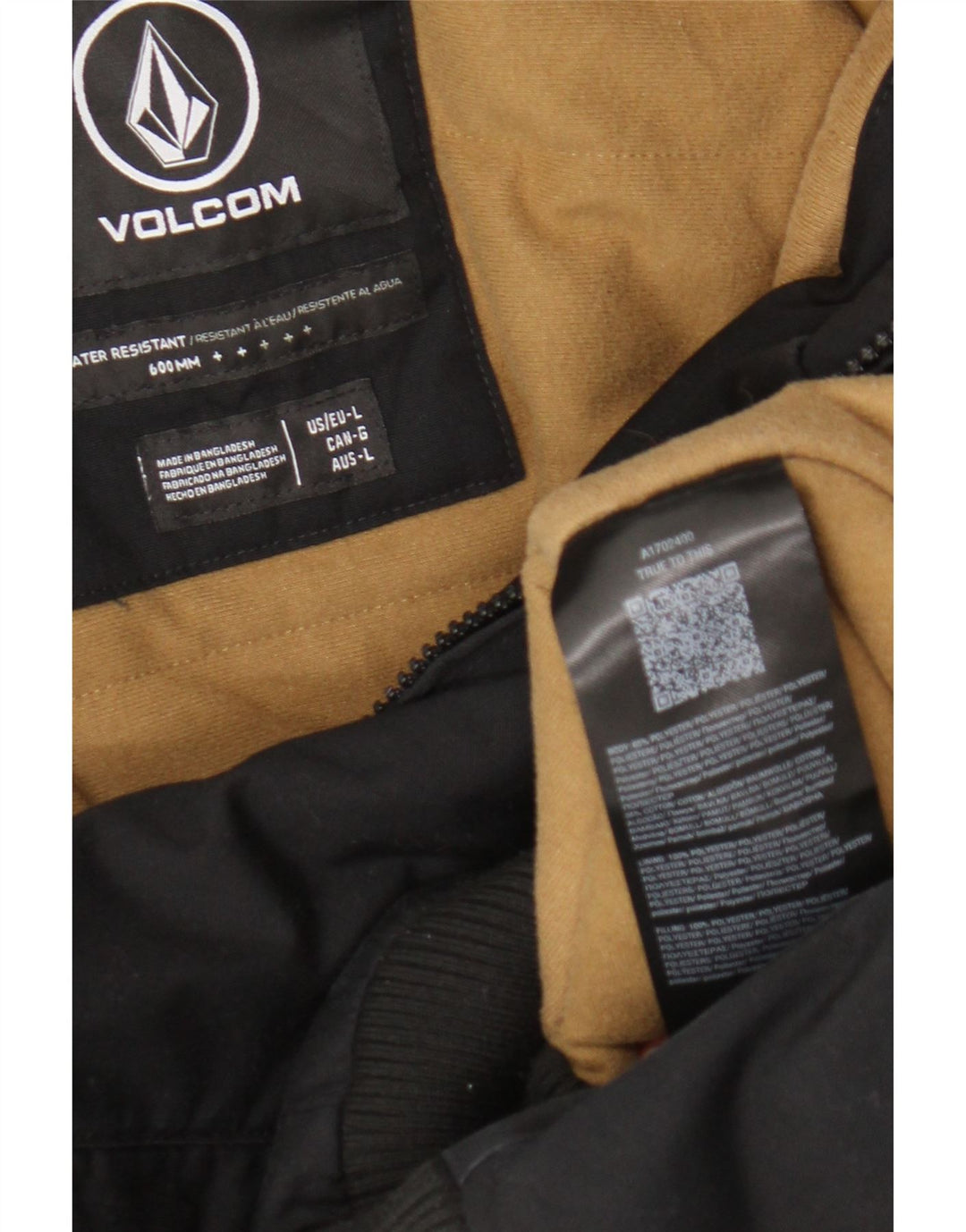 Volcom Chaqueta bomber con capucha para hombre UK 40 Large Poliéster negro