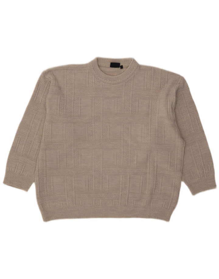 Nick Taylor - Jersey de cuello redondo para hombre, talla XL, acrílico gris