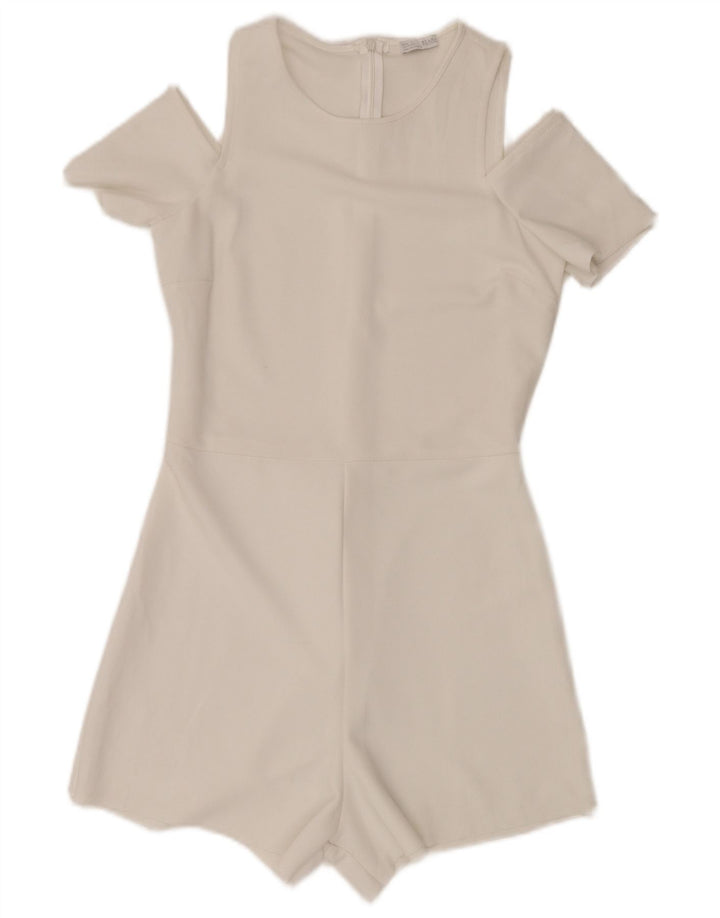 ZARA Mono corto de manga corta para mujer UK 8 Small W28 Blanco