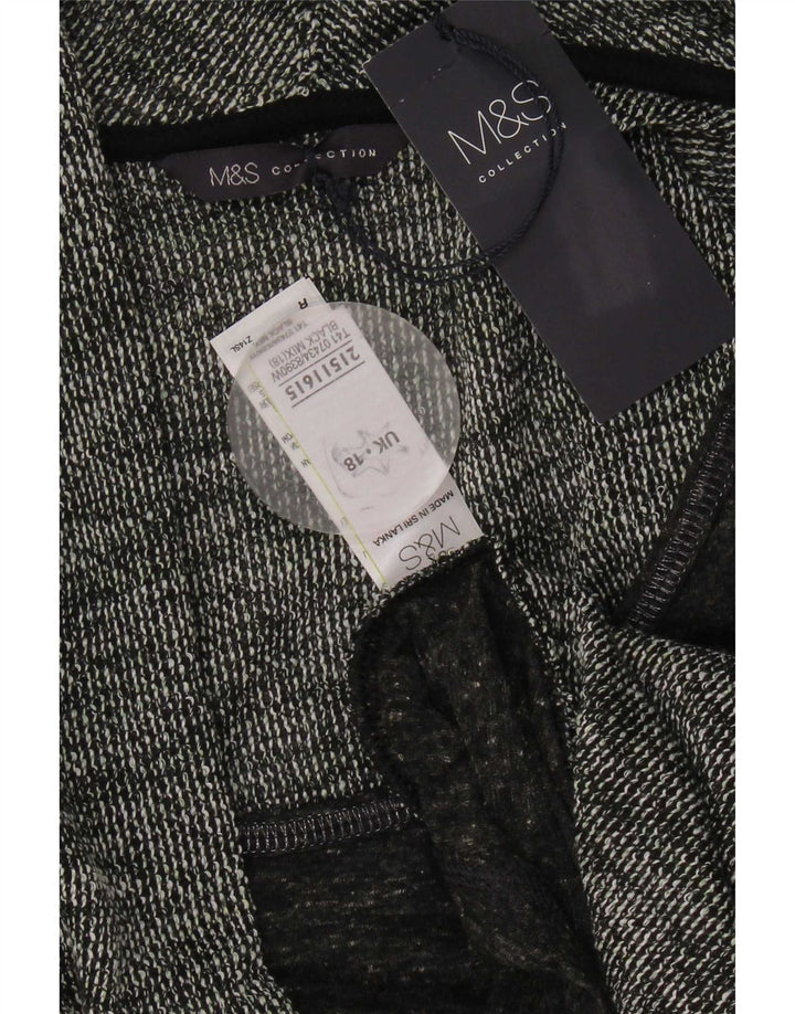 Marks & Spencer Suéter tipo cárdigan abierto para mujer UK 40 XL Poliéster gris