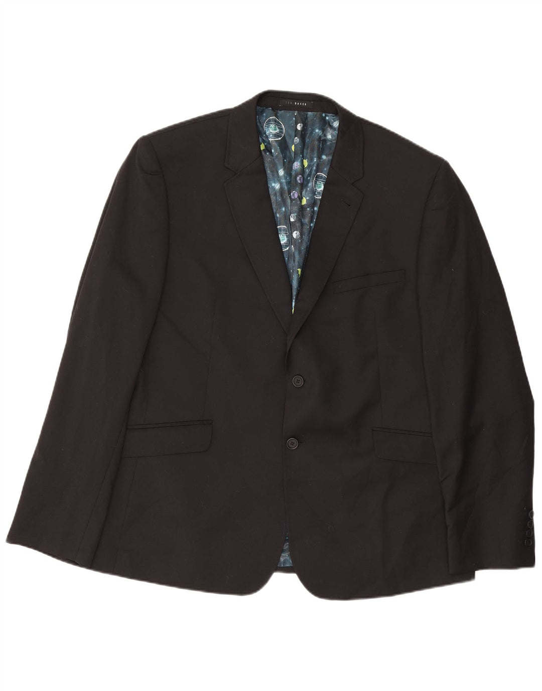 Ted Baker Chaqueta tipo blazer de 2 botones para hombre US 46 3XL Lana negra