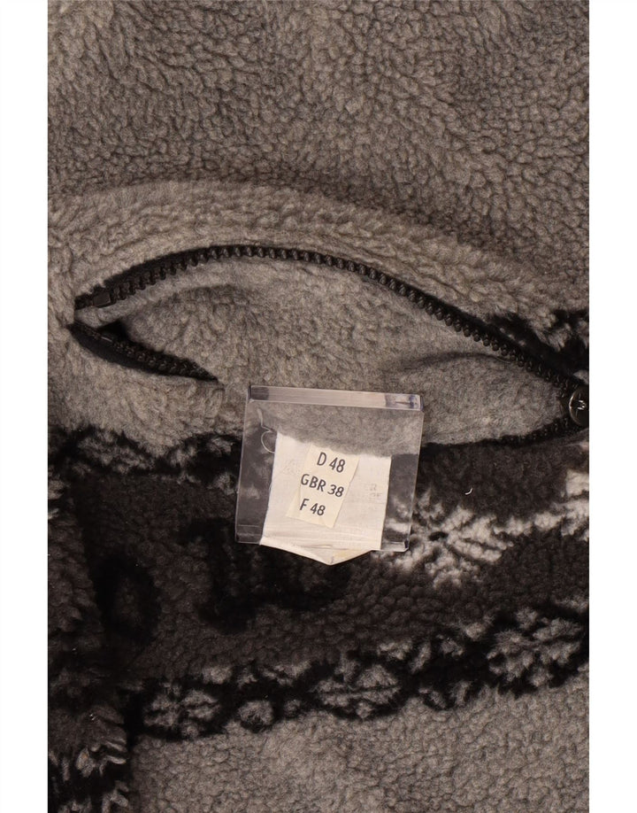 VINTAGE Chaqueta polar reversible gráfica para hombre Reino Unido 38 Gris medio Fair Isle