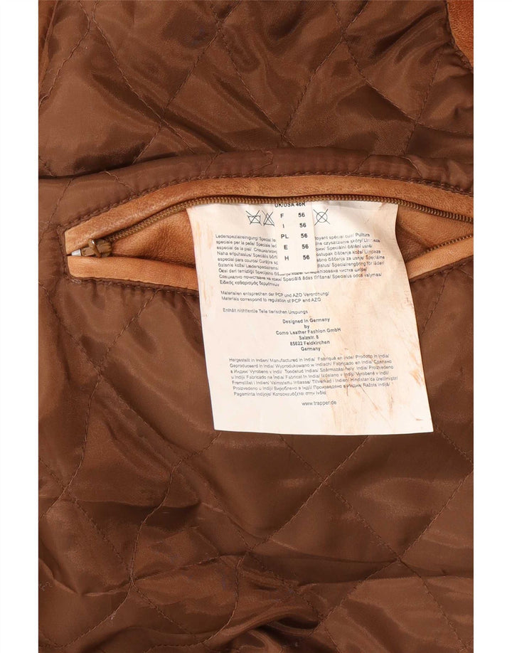 Trapper Chaqueta de cuero para hombre IT 56 3XL Cuero marrón
