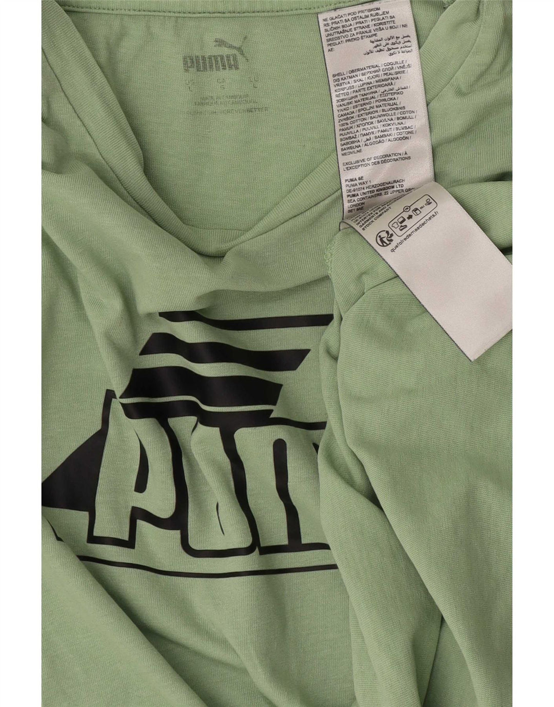 Puma - Camiseta gráfica para hombre, talla grande, algodón verde