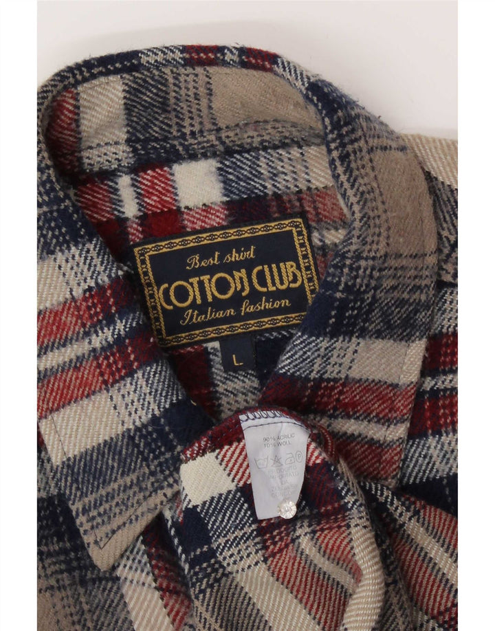 Camisa sobrecamisa para hombre Cotton Club Cuadros acrílicos multicolores grandes