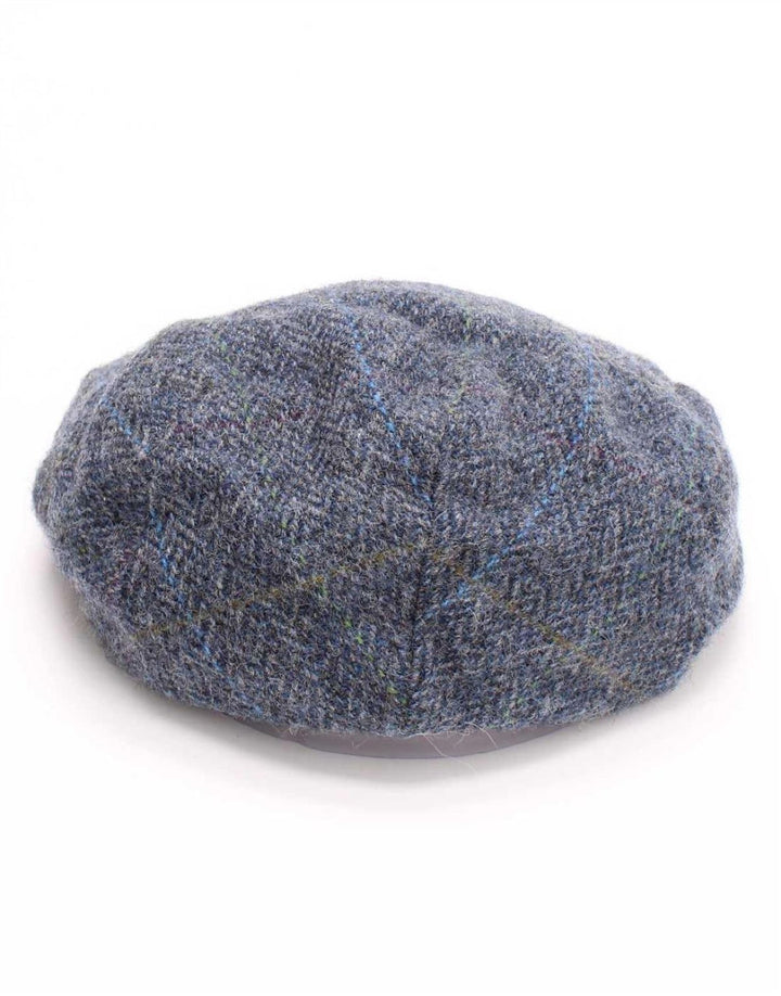 John Hanly Gorra plana para hombre XL Azul Espiga Nueva Lana Clásica