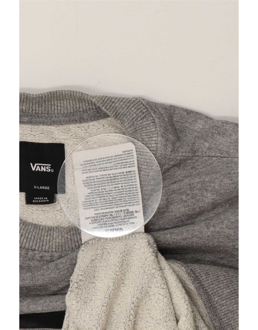 Vans Sudadera estampada para hombre XL Gris Algodón
