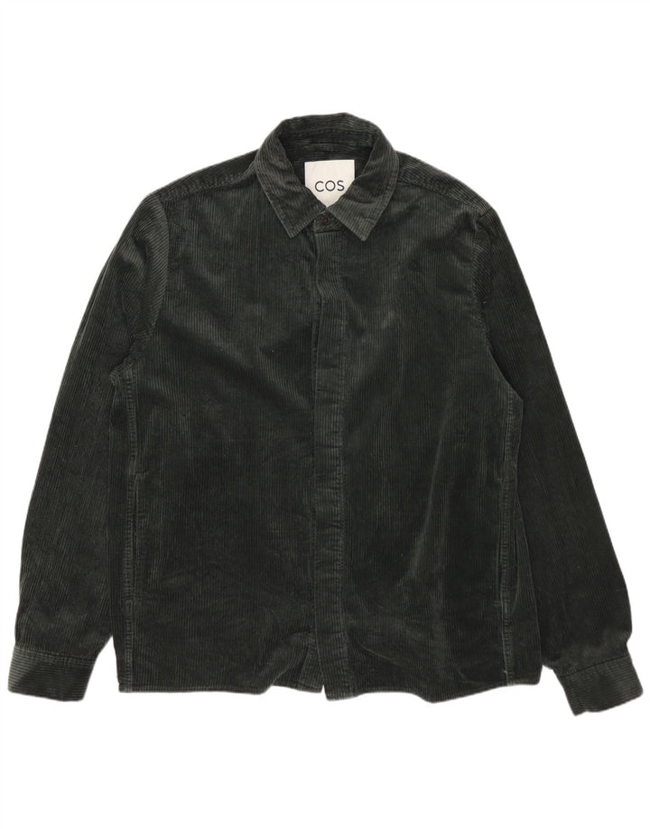 Camisa de pana para hombre COS Algodón verde medio
