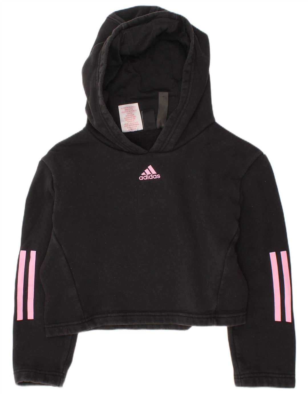 ADIDAS Jersey con capucha corta para niña 7-8 años Algodón negro