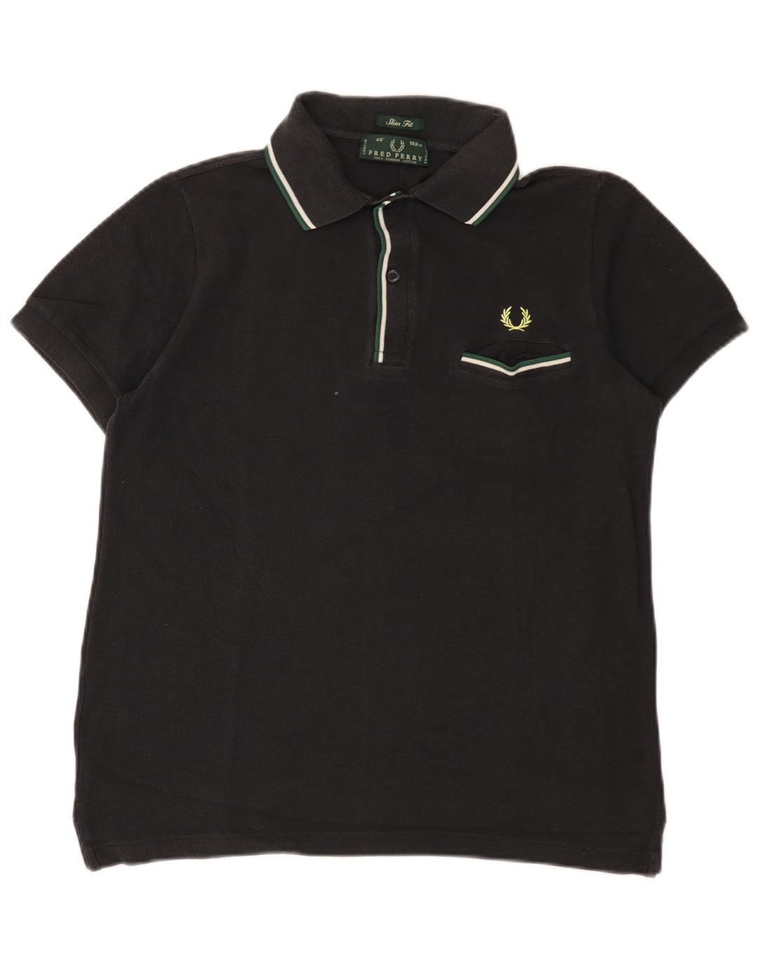 Fred Perry Polo Slim Fit De Algodón Negro Medio Para Hombre