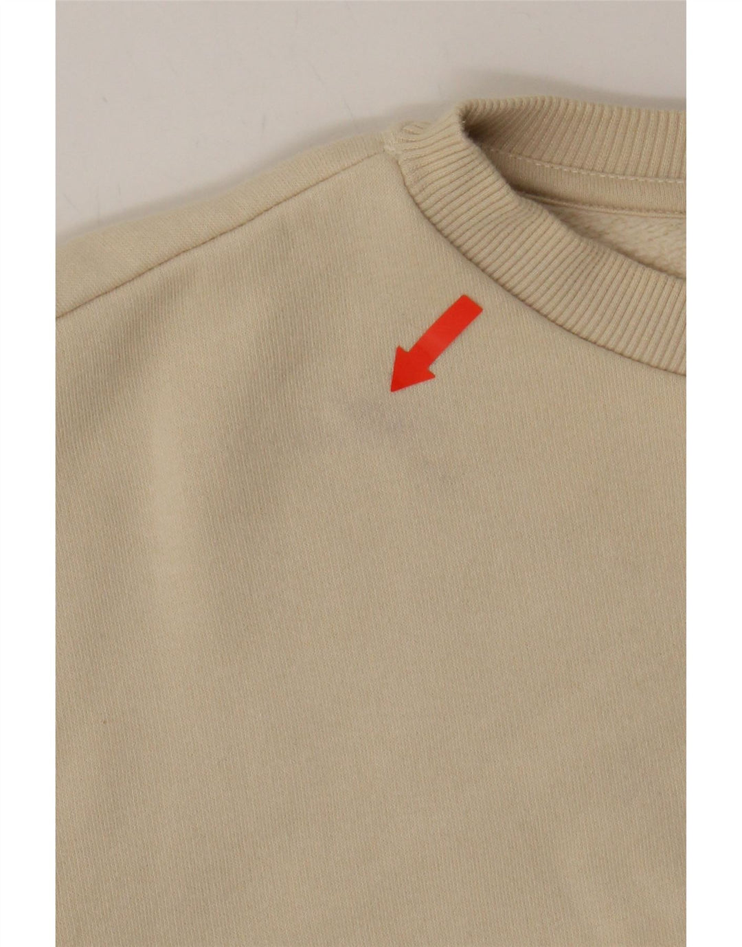 ELLESSE Womens Oversized Graphic Crop Sweatshirt Jumper UK 8 Small Beige Vintage Ellesse and Second-Hand Ellesse from Messina Hembry 