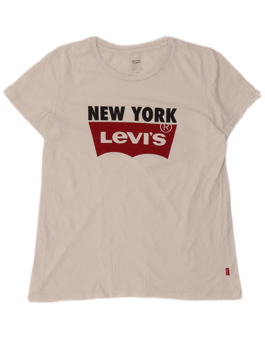 LEVI'S Camiseta gráfica New York para mujer Top UK 10 Small White