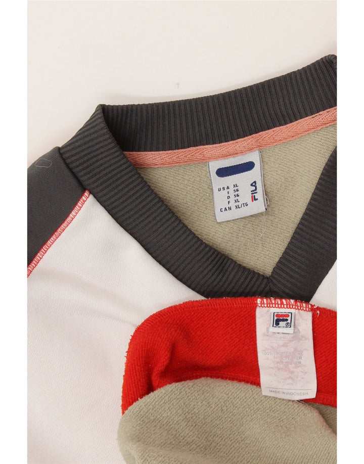 FILA Hombre Sudadera Jumper XL Multicolor Colorblock Poliéster