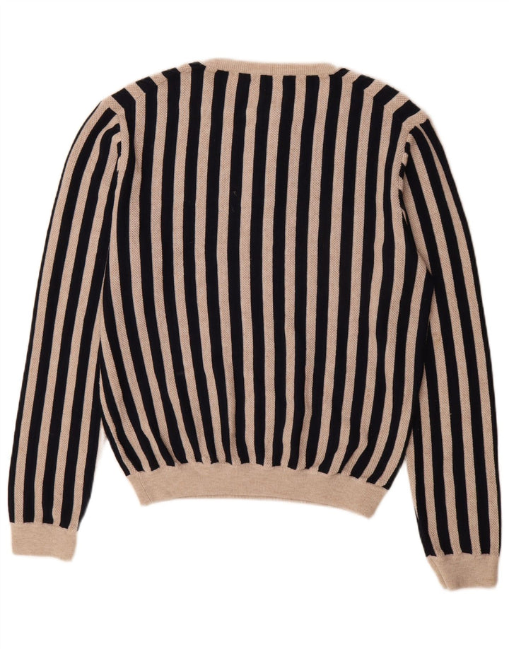 Reiss Suéter tipo jersey con cremallera y cuello para mujer UK 40 Mediano Poliéster a rayas negras