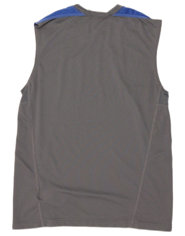 Camiseta sin mangas Nike Dri Fit para hombre Poliéster color block gris medio